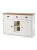 Feldmann-Wohnen Sideboard Provence Pinie weiß / Eiche hell 130 / 43 / 86 cm