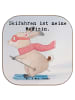 Mr. & Mrs. Panda Holzuntersetzer Hase Skifahren Design mit Spruch in Weiß