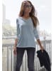 Vivance by Lascana V-Ausschnitt-Pullover in blau-hellblau