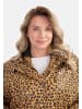 Schmuddelwedda Plus Size Regenmantel Mit Leoprint in Schwarz Beige Leo