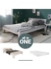 Homestyle4u Holzbett 120x200 mit Lattenrost und Matratze in Weiß