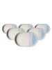 6er Set Servierplatten Trio in Blau 20 x 13 cm