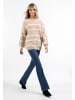 usha FESTIVAL Oversize Strick Pullover in Beige Mehrfarbig