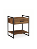 relaxdays 2 x Nachttisch in Holzoptik/Schwarz - (B)43 x  (H)50 x (T)37 cm