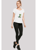 F4NT4STIC Long Cut T-Shirt Süßer grüner Dino in weiß