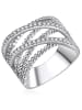 Lulu & Jane Ring aus Metall-Legierung mit Glas in silber