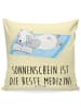 Mr. & Mrs. Panda Dekokissen Sommer Sonnenschein mit Spruch in Gelb Pastell