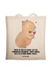 Mr. & Mrs. Panda Shopping Tasche Capybara Wein mit Spruch in Creme
