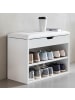 KADIMA DESIGN Schuhbank mit Sitzfläche Garderoben-Bank Holz 60 x 40 x 30 cm, in Weiß