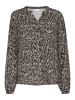 Kaffe Langarm-Bluse KAmathilde in Black/Elephant Graphic lines