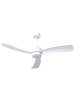 Beliani Deckenventilator mit Licht PRASLIN in Weiß - (W) 110 x (H) 47 x (L) 110 cm