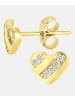 Vanlere Ohrstecker aus 375 Gelbgold mit Zirkonia Herz-Design