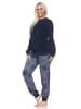 NORMANN Frottee Schlafanzug langarm Bündchen Sterne - 87124 in marine