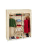 relaxdays Stoffkleiderschrank in Beige - (B)148 x (H)173 x (T)43 cm