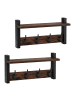 relaxdays 2 x Wandgarderobe in Braun - (B)40 x (H)19,5 x (T)11 cm