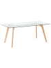 Beliani Esszimmertisch HUDSON in Transparent/Braun - (W) 90 x (H) 75 x (L) 180 cm