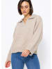 SASSYCLASSY Oversize Strick-Pullover in Beige