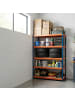 relaxdays Schwerlastregal "5 Ebenen" in Blau/ Orange - (B)120 x (H)200 x (T)50 cm