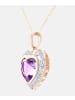 Diamant L'éternel Halskette mit Anhänger aus 375 Gelbgold mit Diamant mit Amethyst Herz-Design ...
