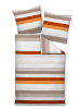 Janine Janine Satin Bettwäsche Palermo - Streifen beige rost orange  in orange