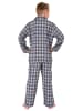 NORMANN langarm Flanell Schlafanzug Pyjama Karo zum durchknöpfen - 77058 in grau