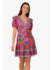 Adrianna Papell kurzes Sommerkleid Printed Short Flounce Dress in Hot Pink Multi