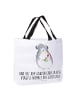 Mr. & Mrs. Panda Shopper Chinchilla Blume mit Spruch in Weiß