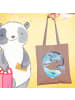 Mr. & Mrs. Panda Shopping Tasche Walfisch Thunfisch ohne Spruch in Braun Pastell