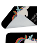 Mr. & Mrs. Panda Badteppich Einhorn Fliegendes Pferd mit Spruch in Schwarz
