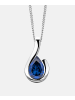 Diamant L'éternel Halskette mit Anhänger aus 375 Weißgold mit Saphir