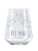 Mr. & Mrs. Panda Glas für Rotwein Biene Liebe mit Spruch in Transparent