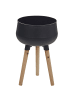 Beliani Outdoor Blumentopf AGROS in Schwarz/Braun - (W) 30 x (H) 47 x (L) 30 cm
