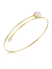 Lulu & Jane Perlen-Armband Messing Glaskristall Muschelkernperle in gelbgold