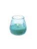 MARELIDA LED Windlicht Ecthwachskerze im Glas Timer mit Batterie H: 9,5cm in blau