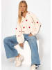 SASSYCLASSY Cardigan mit Herzen in Offwhite