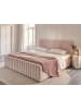 Beliani Doppelbett LUNAN in Rosa/Schwarz - (W) 187 x (H) 100 x (L) 216 cm