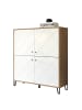 CALICOSY Hohes Sideboard 4 Türen matt w in Weiß - (W)123  x (H)136  x (L)40 cm