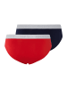 Hanro 2er-Pack Slips Cotton Essentials in deep navy/ bright red