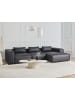 Beliani Ecksofa BRANDE in Schwarz - (W) 184 x (H) 70 x (L) 368 cm