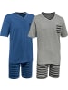 REDBEST Single-Jersey Shorty 2er-Pack in blau/hellgrau-anthrazit meliert