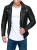 Reichstadt Herren Slim Fit Kunstleder Jacke Silver Zipper in Black PU
