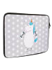 Mr. & Mrs. Panda Laptop Hülle Einhorn Fitness ohne Spruch in Grau Pastell
