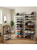 relaxdays Schuhregal "10 Ebenen" in Schwarz - (B)94 x (H)174 x (T)30 cm
