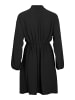 Vila Hemdblusenkleid mit Bindegürtel und Knopfleiste in Schwarz