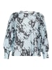 KAFFE curve Langarm-Bluse KCluma in Grey/Blue Graphic Cloud