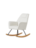 Home Nature Wohnkonzept Schaukelstuhl aus Lammfell und Eiche in Creme 89x65x90 cm