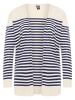 DreiMaster Maritim Damen Cardigan in Wollweiss Marine