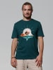 wat? Apparel T-Shirt Sunrise & Lake in Dunkelgrün