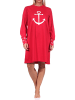 NORMANN Nachthemd Bündchen Anker - 69832 in rot