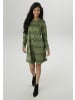 Aniston SELECTED Jerseykleid in grün-weiß-schwarz-grau-braun
